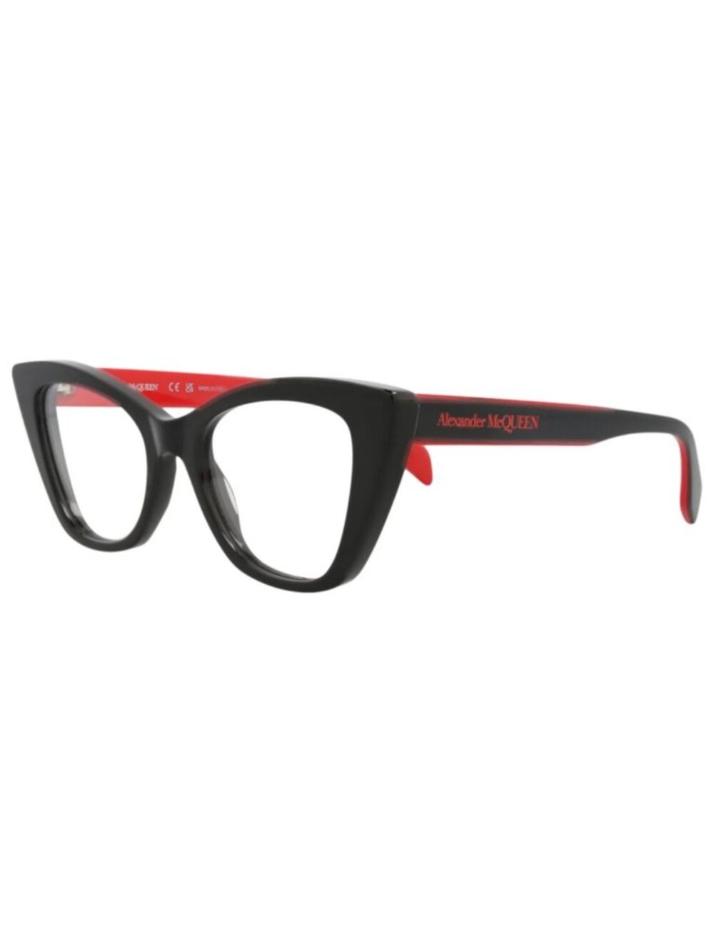 New Alexander McQueen Women's Eyeglasses Cat Eye Acetate Frame Black Black